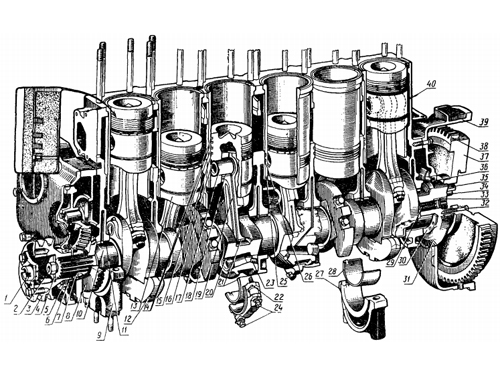 Кривошипно-шатунный механизм двигателя А-01М