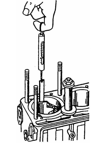 Подбор поршня к гильзе при помощи ленты-щупа и динамометра 24-У-17202